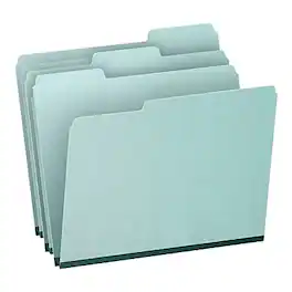 Pendaflex - Recycled Heavy Duty Pressboard File Folder, 1/3-Cut Tab, 1" Expansion, Letter Size, 25/Box (9200T 1/3) - Blue