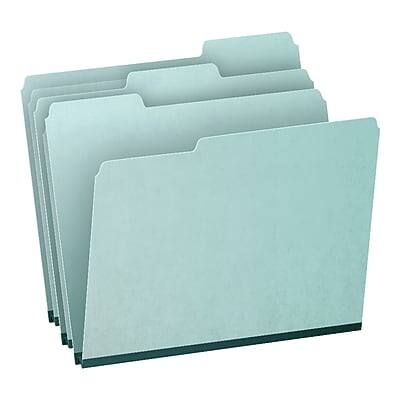 Front. Pendaflex - Pendaflex Recycled Heavy Duty Pressboard File Folder, 1/3-Cut Tab, 1" Expansion, Letter Size, Blue, 25/Box (9200T 1/3) - Blue.