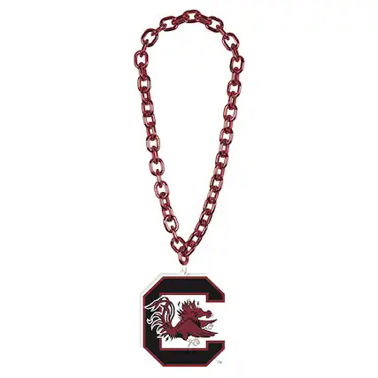 Front. WinCraft - South Carolina Gamecocks Big Chain Logo Necklace - Multicolor.