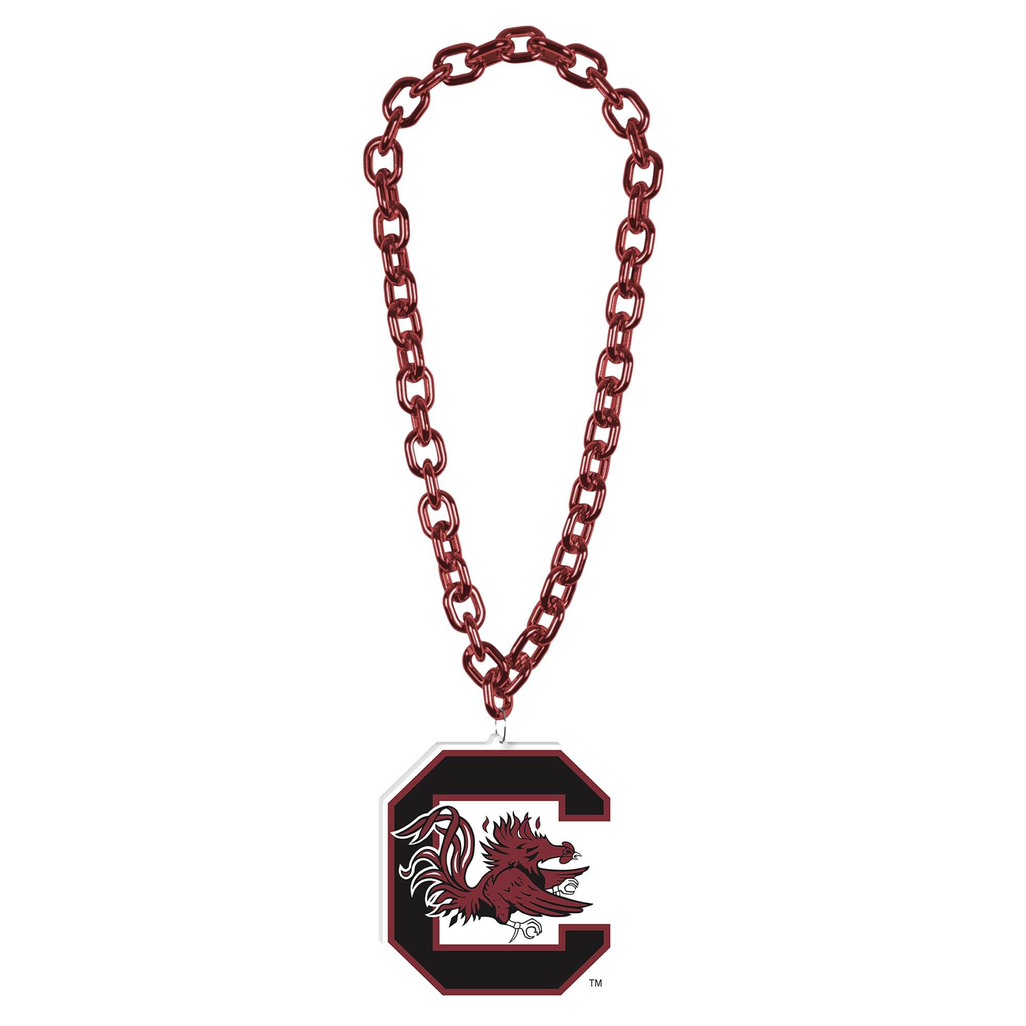 Front. WinCraft - South Carolina Gamecocks Big Chain Logo Necklace - Multicolor.