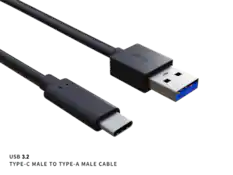 USB 3.2 TYPE-C MALE TO TYPE-A MALE CABLE