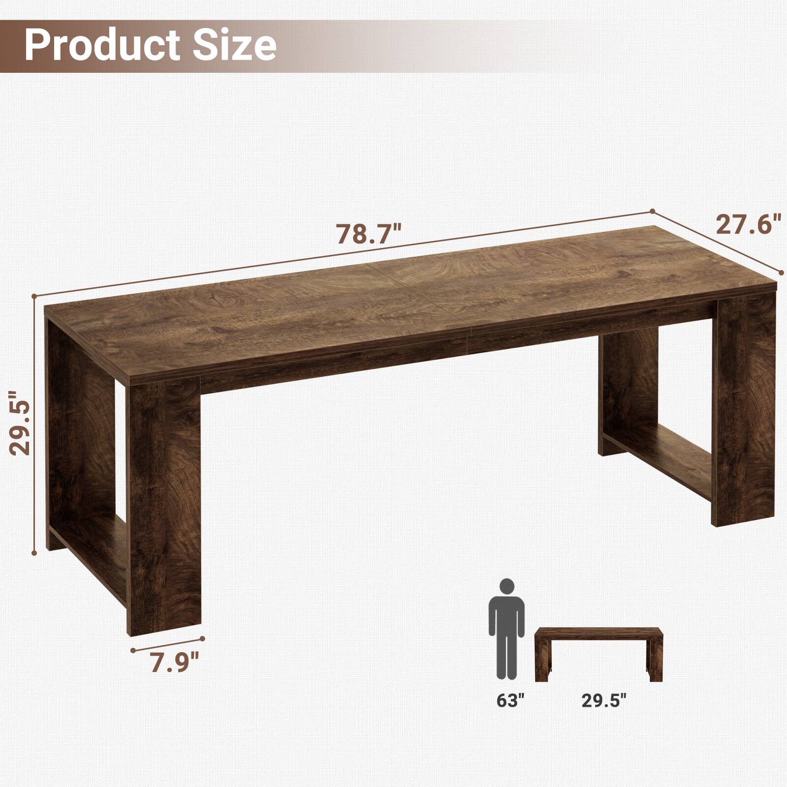 Product Size
78.7"
27.6"
29.5"
7.9"
63"
29.5"