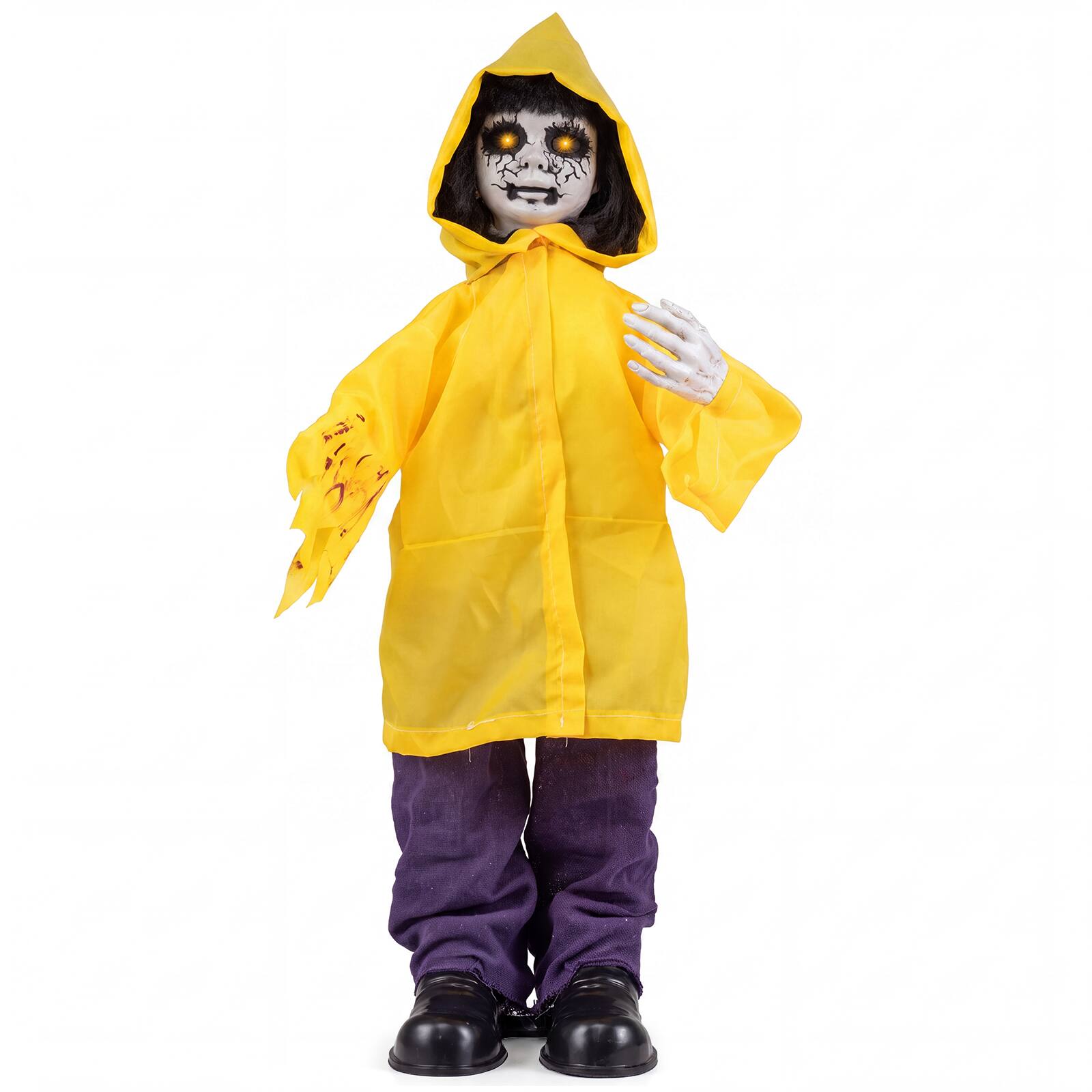 Alt View 9. Costway - Costway Animatronic Haunted Boy with Light Up Eyes & Sound Activated Sensor, Indoor Outdoor - Multicolor.