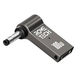 RomeTech - Rome Tech USB C to 4.0x1.7mm DC Adapter Charger for HP PD Chip (1-Pack) - Black