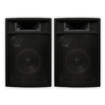 Front. Acoustic Audio by Goldwood - PA-380X Passive 8" DJ Speakers PA Karaoke 3-Way Studio Home Audio - Black.
