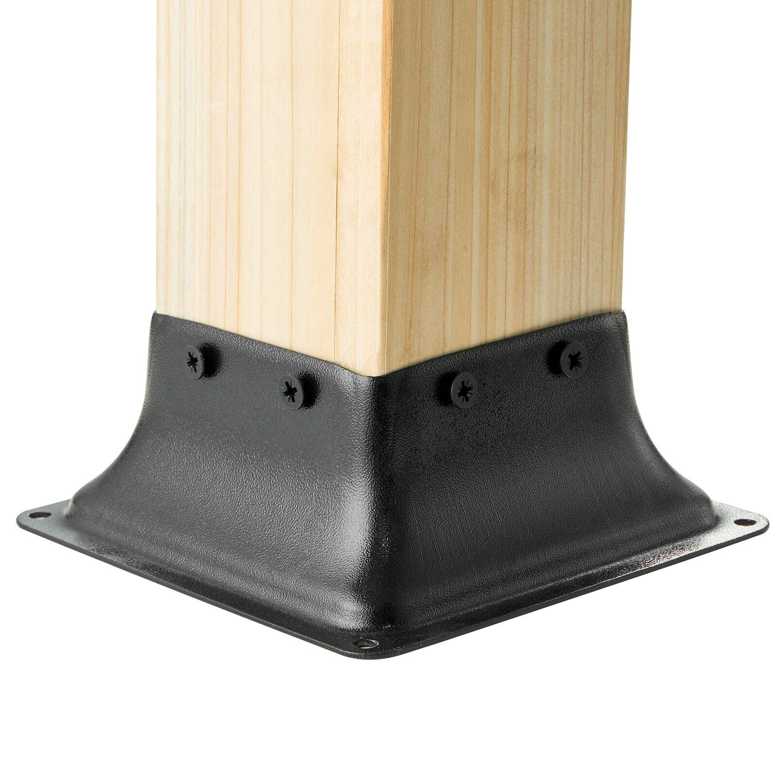 Alt View 1. Glintex - 4x4 Post Base 20 Pack Heavy Duty Steel Brackets 3.6"x3.6" Powder-Coated Deck Post Anchors for Railing Support - Natural.