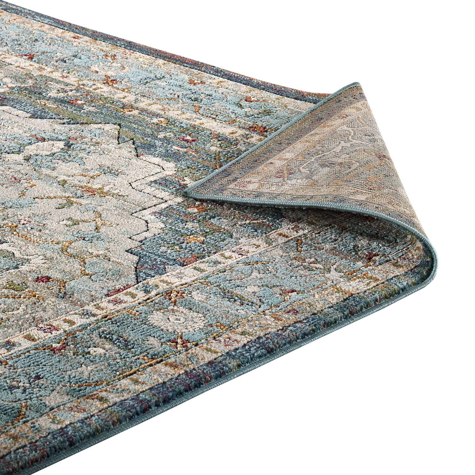 Alt View 3. Modway - Tribute Diantha Distressed Vintage Floral Vintage Medallion Area Rug - Multicolor.