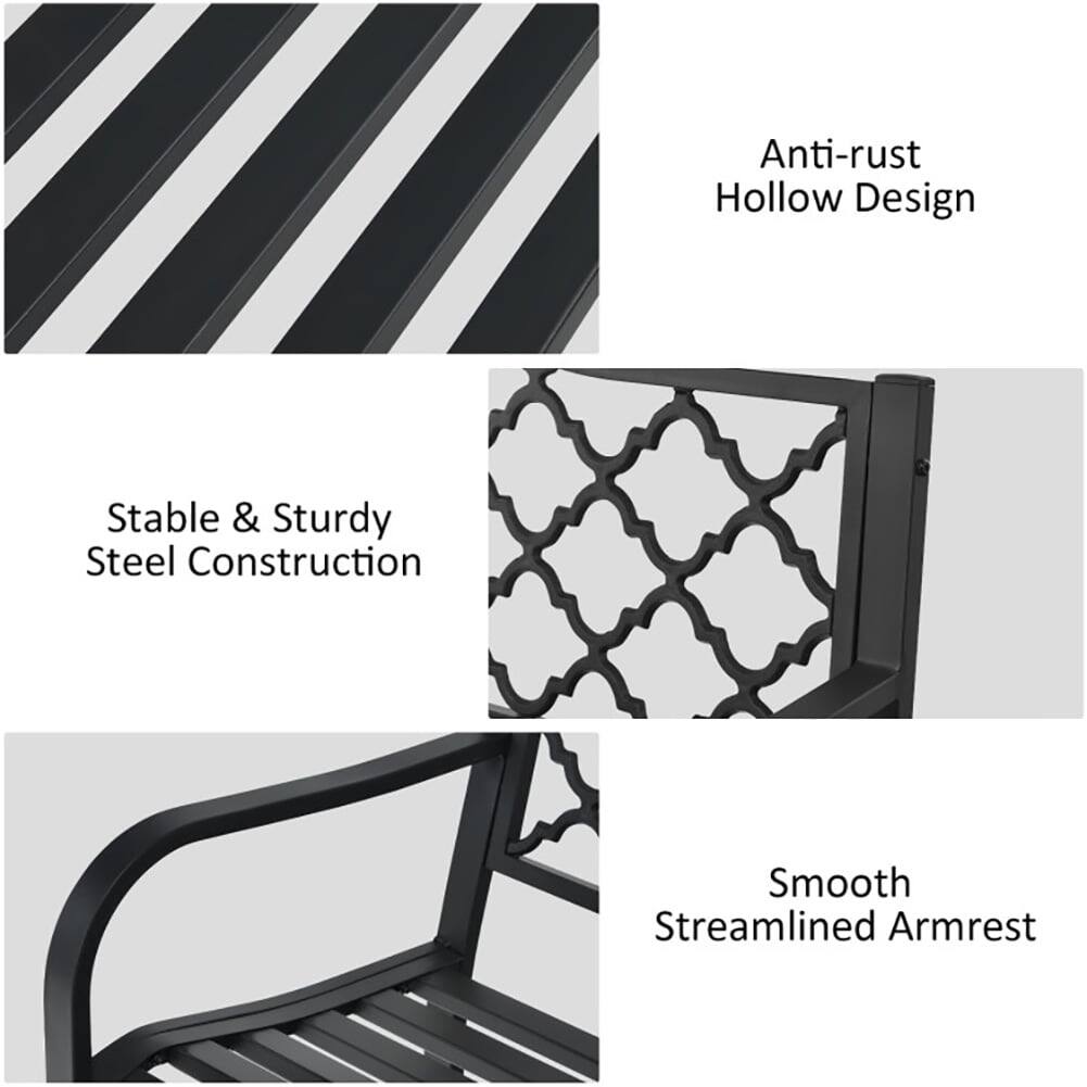Anti-rust Hollow Design  
Stable & Sturdy Steel Construction  
Smooth Streamlined Armrest