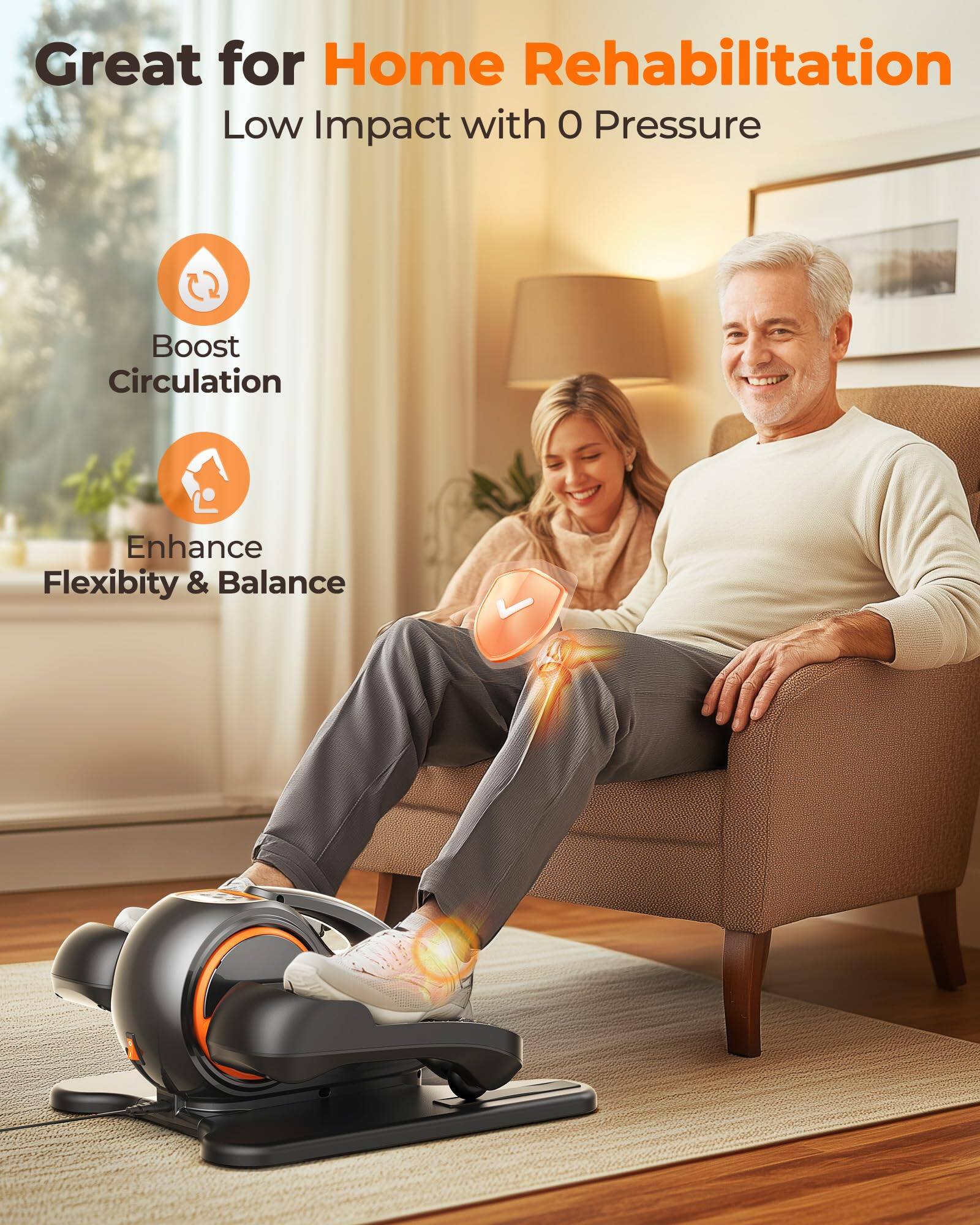 Great for Home Rehabilitation  
Low Impact with 0 Pressure  

- Boost Circulation  
- Enhance Flexibility & Balance