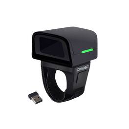 ScanAvenger - SA1200 Wireless 1D/2D Ring Barcode Scanner – Bluetooth, Wi-Fi, USB, Wearable, With accessories - Black
