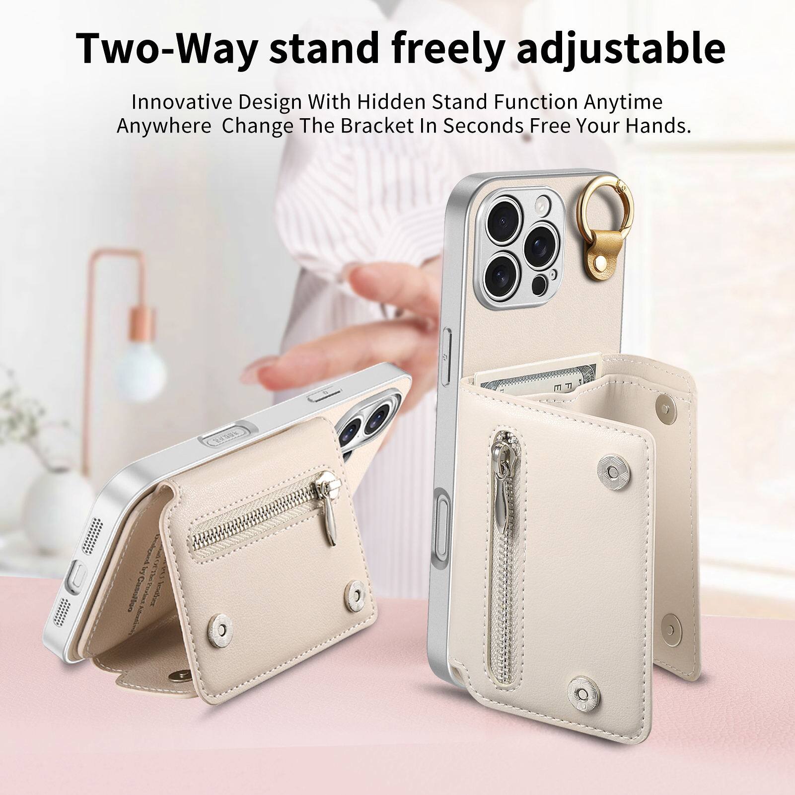 Two-Way stand freely adjustable  
Innovative Design With Hidden Stand Function Anytime Anywhere Change The Bracket In Seconds Free Your Hands.