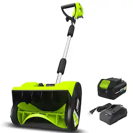 Steelite - 21V Battery Powered 12 Inch Cordless Snow Shovel with Brushless Motor 4.0-Ah Battery and Charger Included