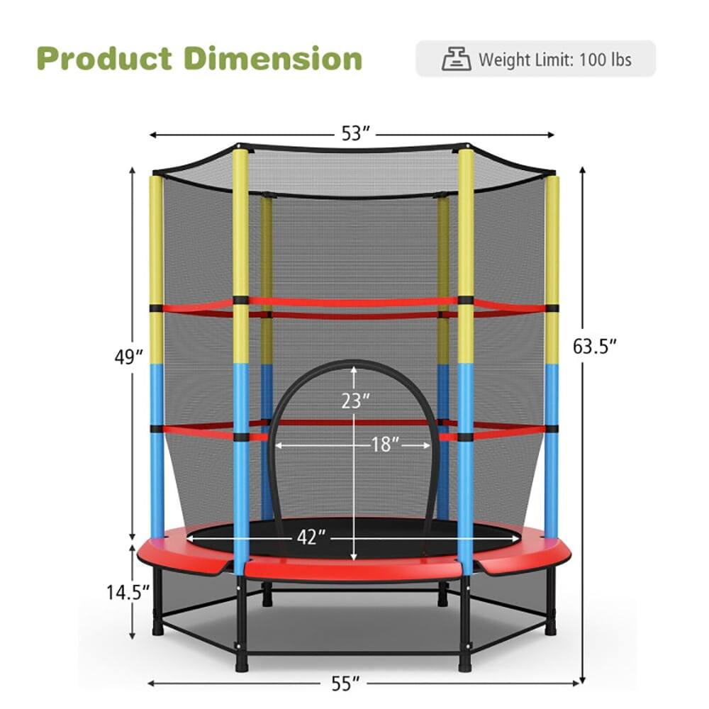 Product Dimension  
Weight Limit: 100 lbs  
53" x 49" x 63.5" x 23" x 18" x 42" x 14.5" x 55"