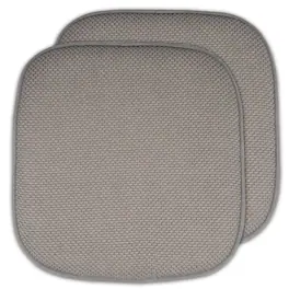 Sweet Home Collection - Honeycomb Memory Foam No Slip Back 16" x 16" Chair Pad Cushion, 2-Pack - Silver