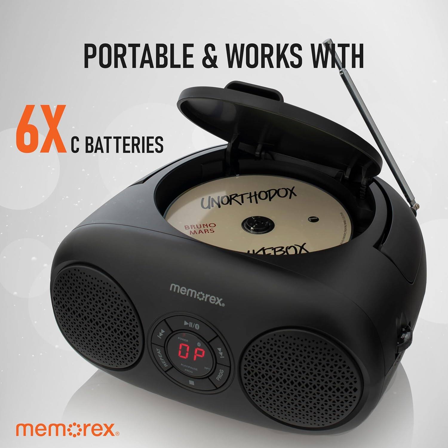 PORTABLE & WORKS WITH 6X BATTERIES UNORTHODOX BRUNO MARS BOX memorex. mem:rex