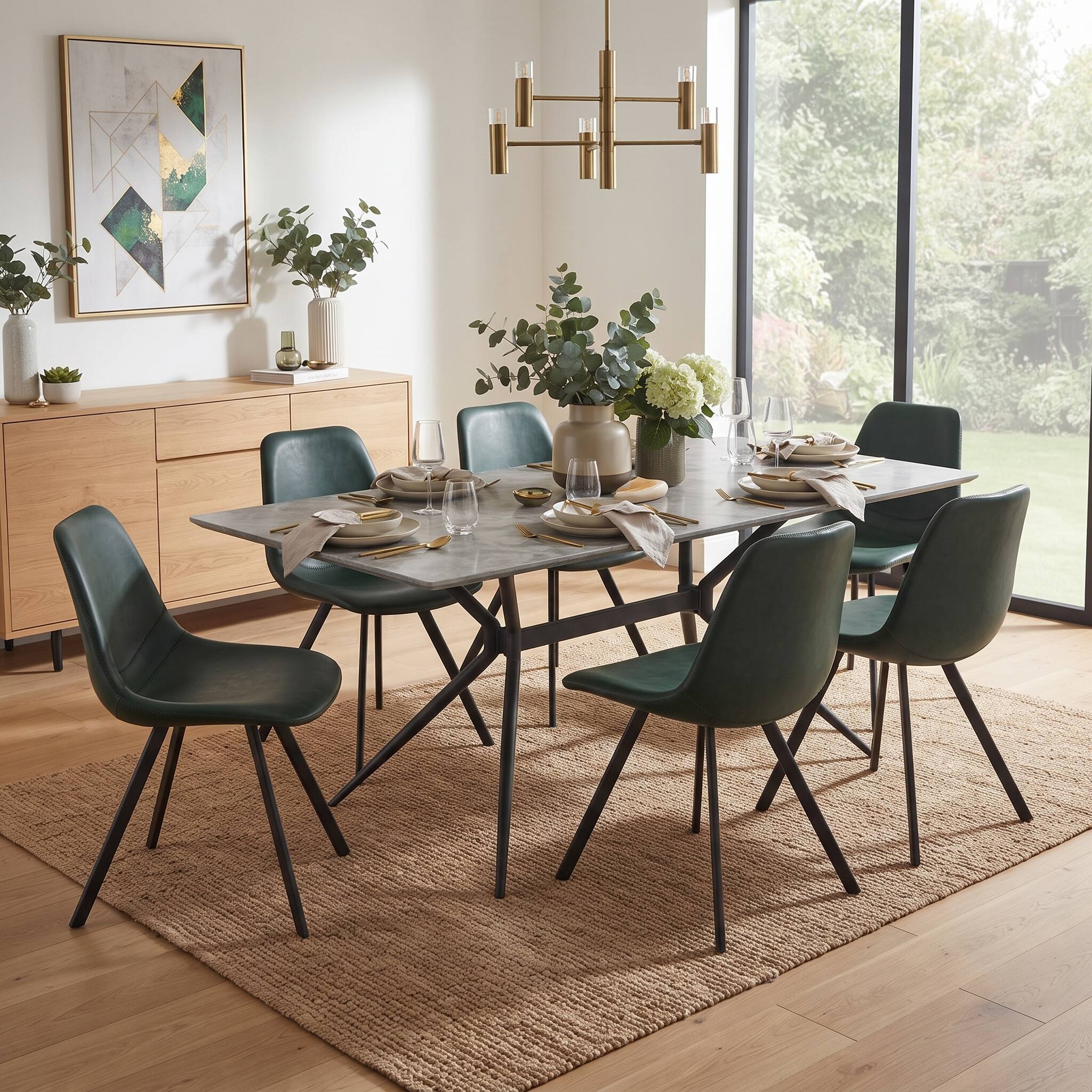 Angle. LeisureMod - Markley Modern Upholstered Distressed Leather Dining Chair, Iron Legs, Ergonomic for Kitchen & Home Office - Olive Green.