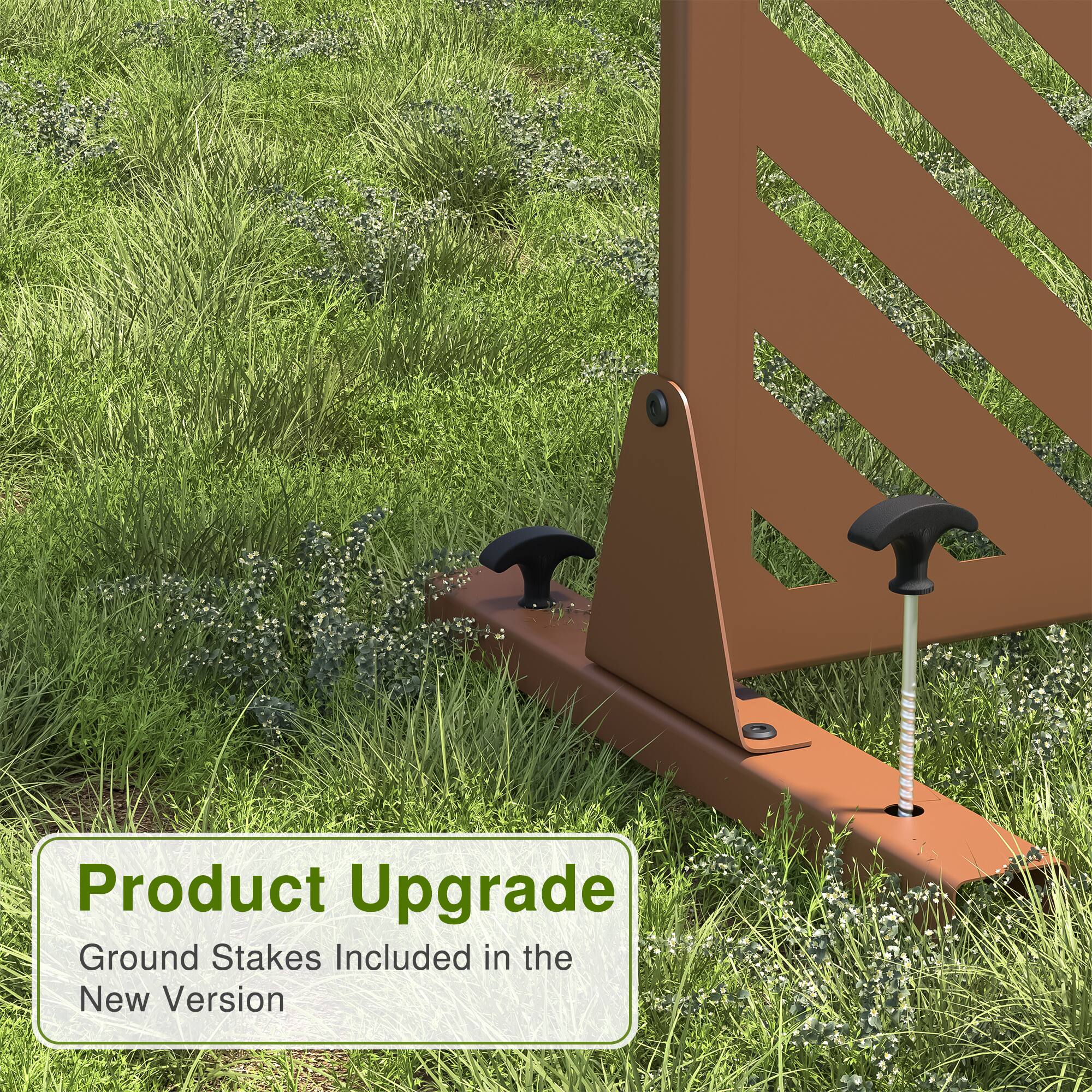 Product Upgrade  
Ground Stakes Included in the New Version