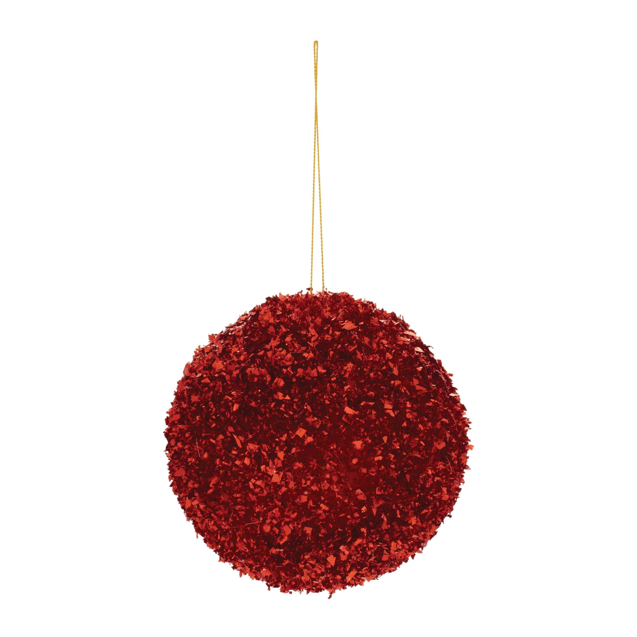 Angle. BreeBe - Sequin Ball Ornament (Set of 6) - Red.