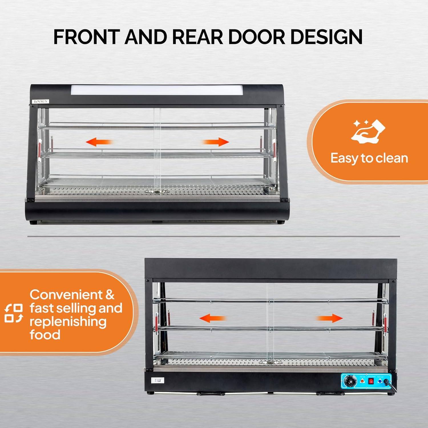 FRONT AND REAR DOOR DESIGN

Easy to clean

Convenient & fast selling and replenishing food