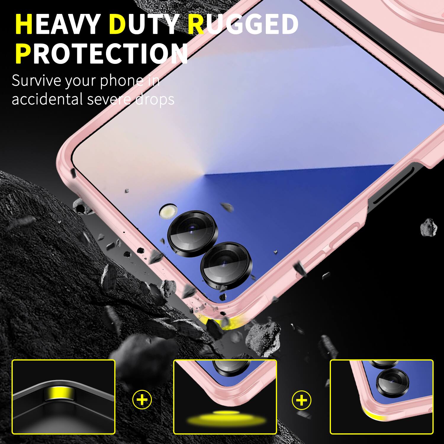 HEAVY DUTY RUGGED PROTECTION  
Survive your phone in accidental severe drops