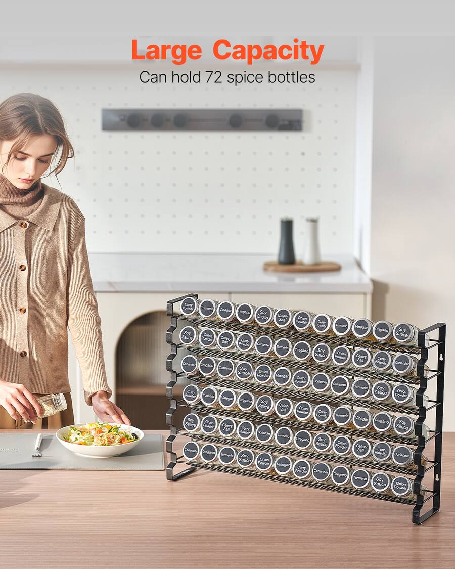 VEVOR Spice Rack Organizer for Cabinet, Spice Organizer with 72 Empty ...