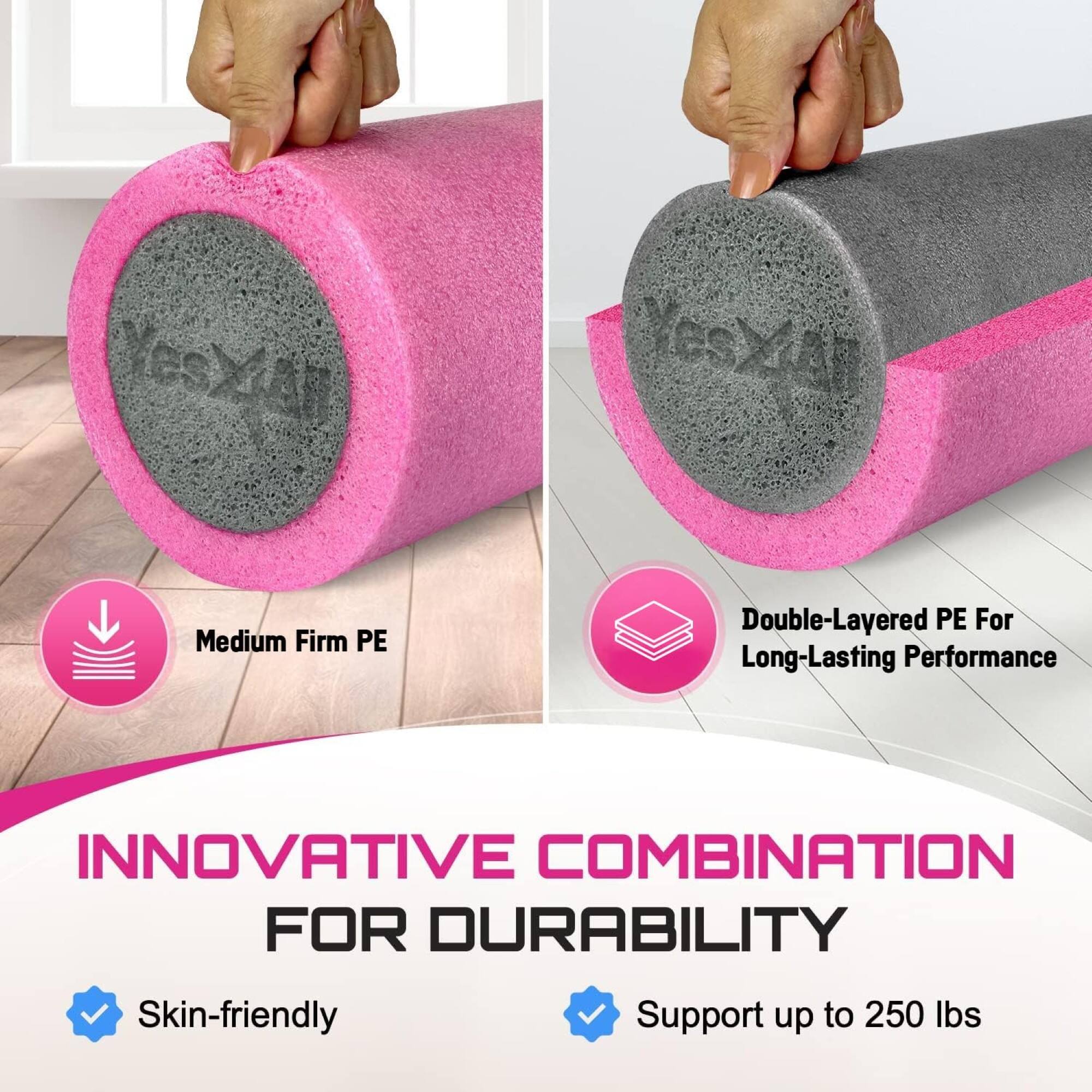 YesXAl YesXAl Medium Firm PE Double-Layered PE For Long-Lasting Performance INNOVATIVE COMBINATION FOR DURABILITY Skin-friendly Support up to 250 lbs
