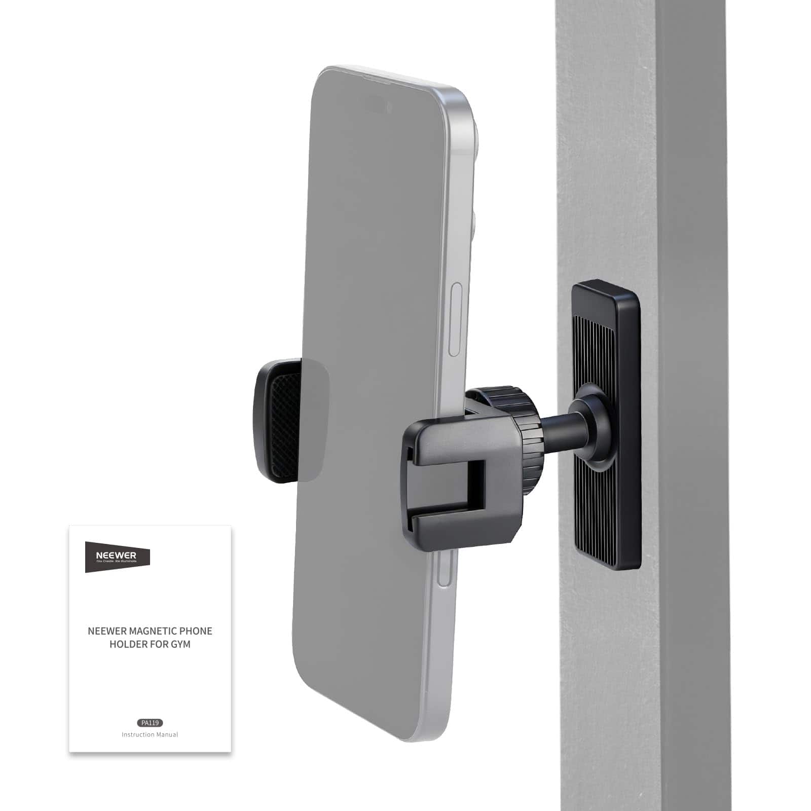 Neewer - Magnetic Phone Holder for Home Gym & Decor, Universal, PA119 - Black