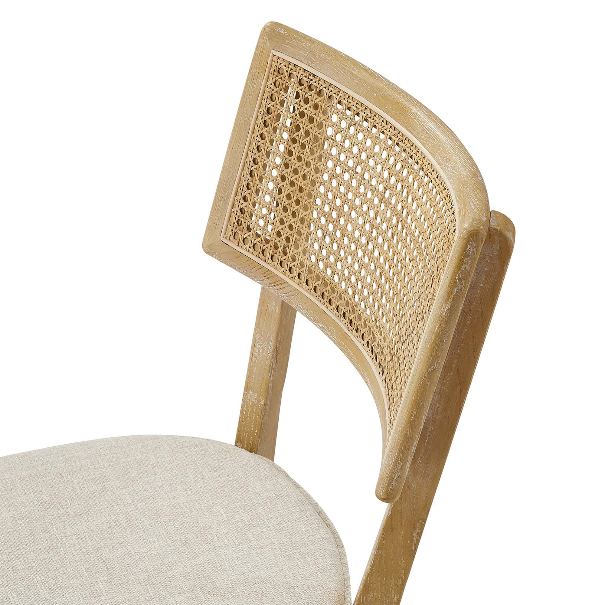 Alt View 4. Modway - Caledonia Fabric Upholstered Wood Dining Chair Set of 2 by Modway - Brown.