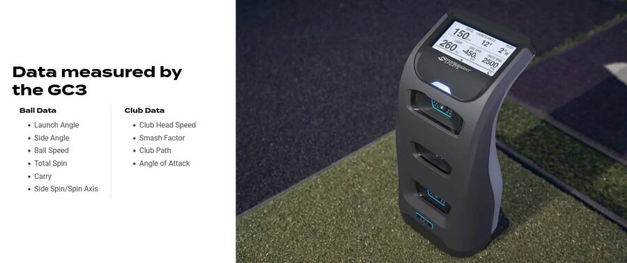 Gc3 Data Foresight Sports GC3 Essentials Plus Golf Launch Monitor Bundle Black ...