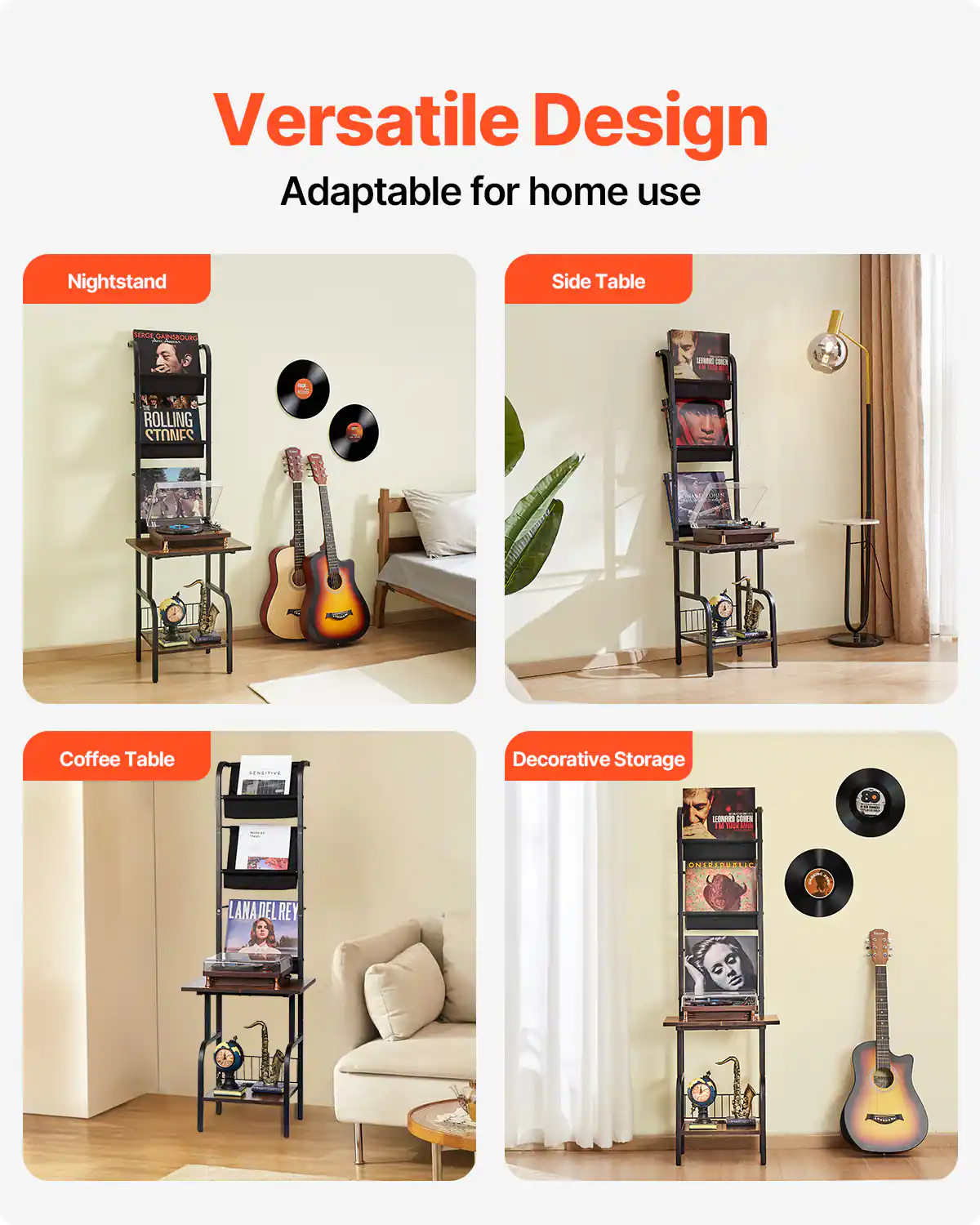 Versatile Design  
Adaptable for home use  

Nightstand  
Side Table  
Coffee Table  
Decorative Storage  

- ROLLING STONES  
- LANA DEL REY  
- LANA DEL REY  
- LANA DEL REY