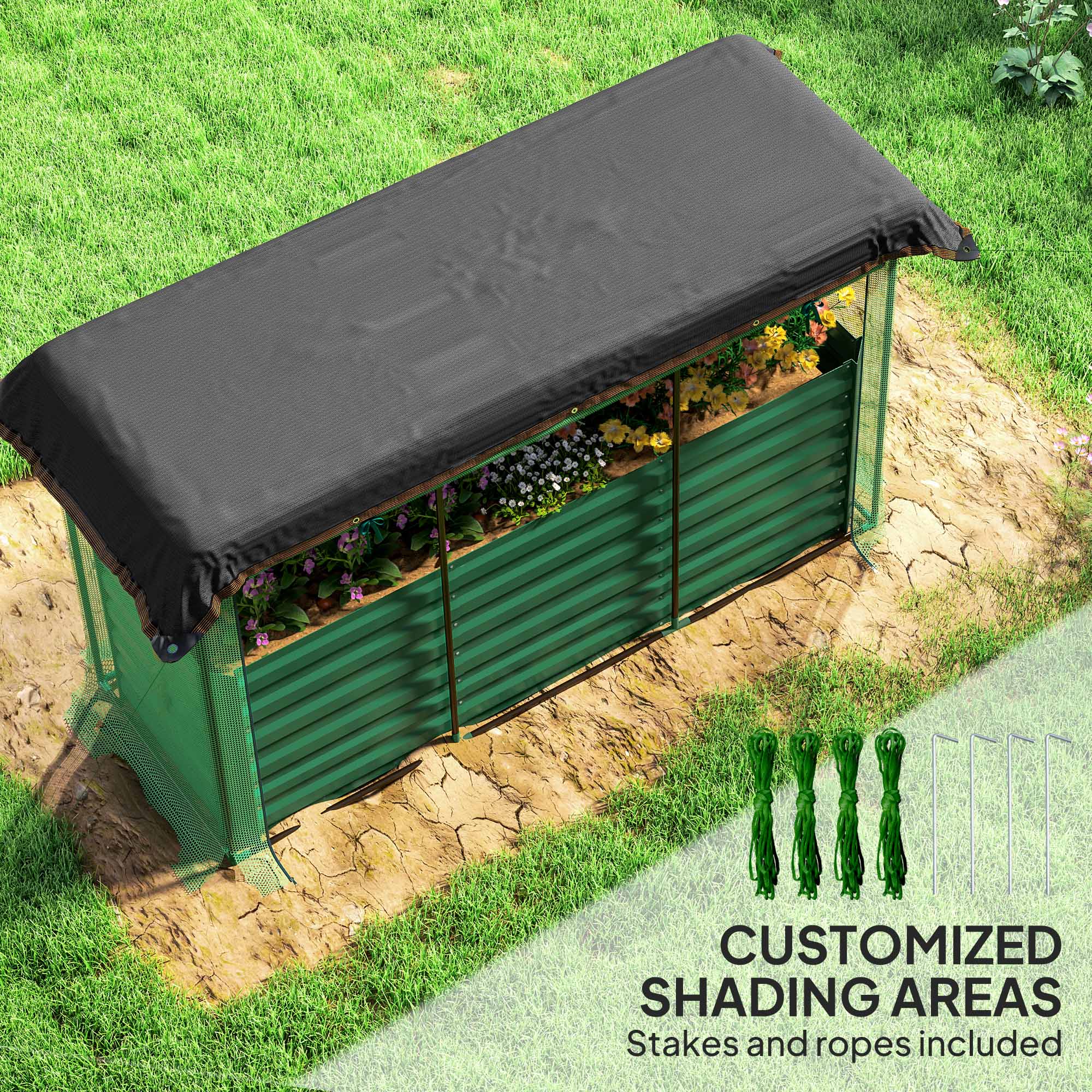 CUSTOMIZED SHADING AREAS
Stakes and ropes included