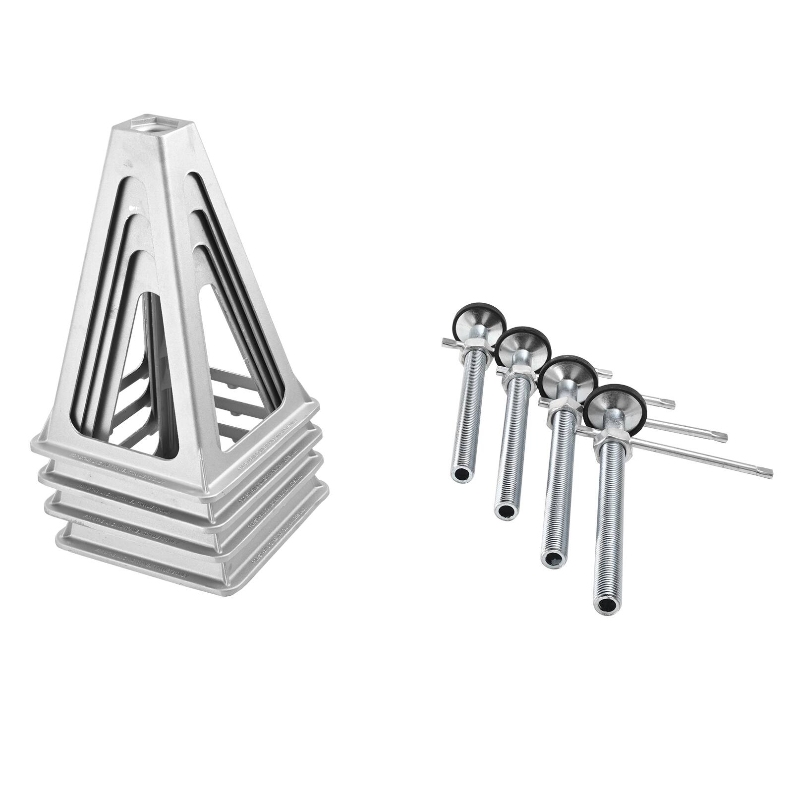 Alt View 5. VEVOR - RV Stabilizer Jacks, 4 Pack Aluminum RV Leveling Jacks, RV Stack Jacks for RV Travel Trailer Camper, Single Screw Jack - Black;Silver.