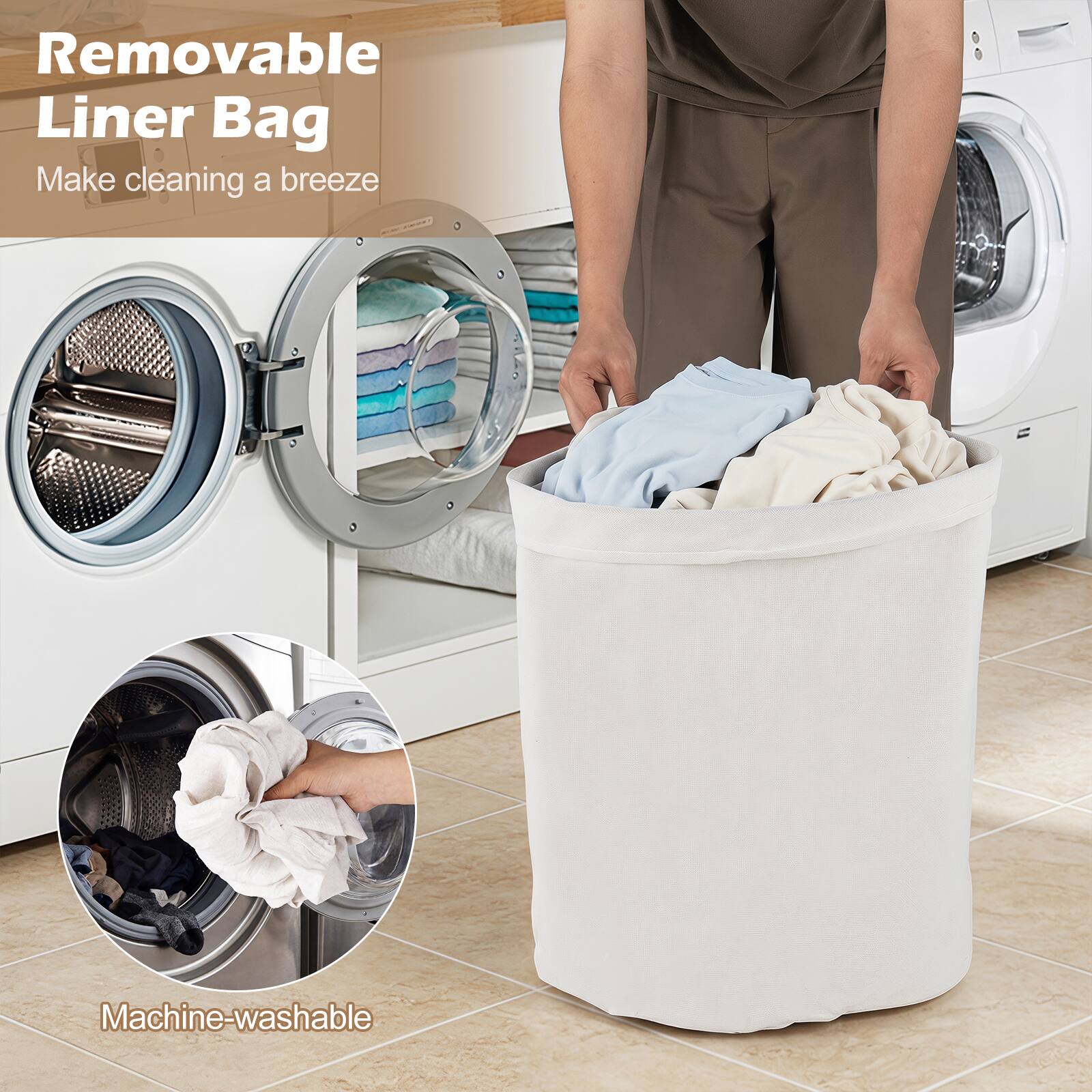 Removable Liner Bag  
Make cleaning a breeze  
Machine-washable