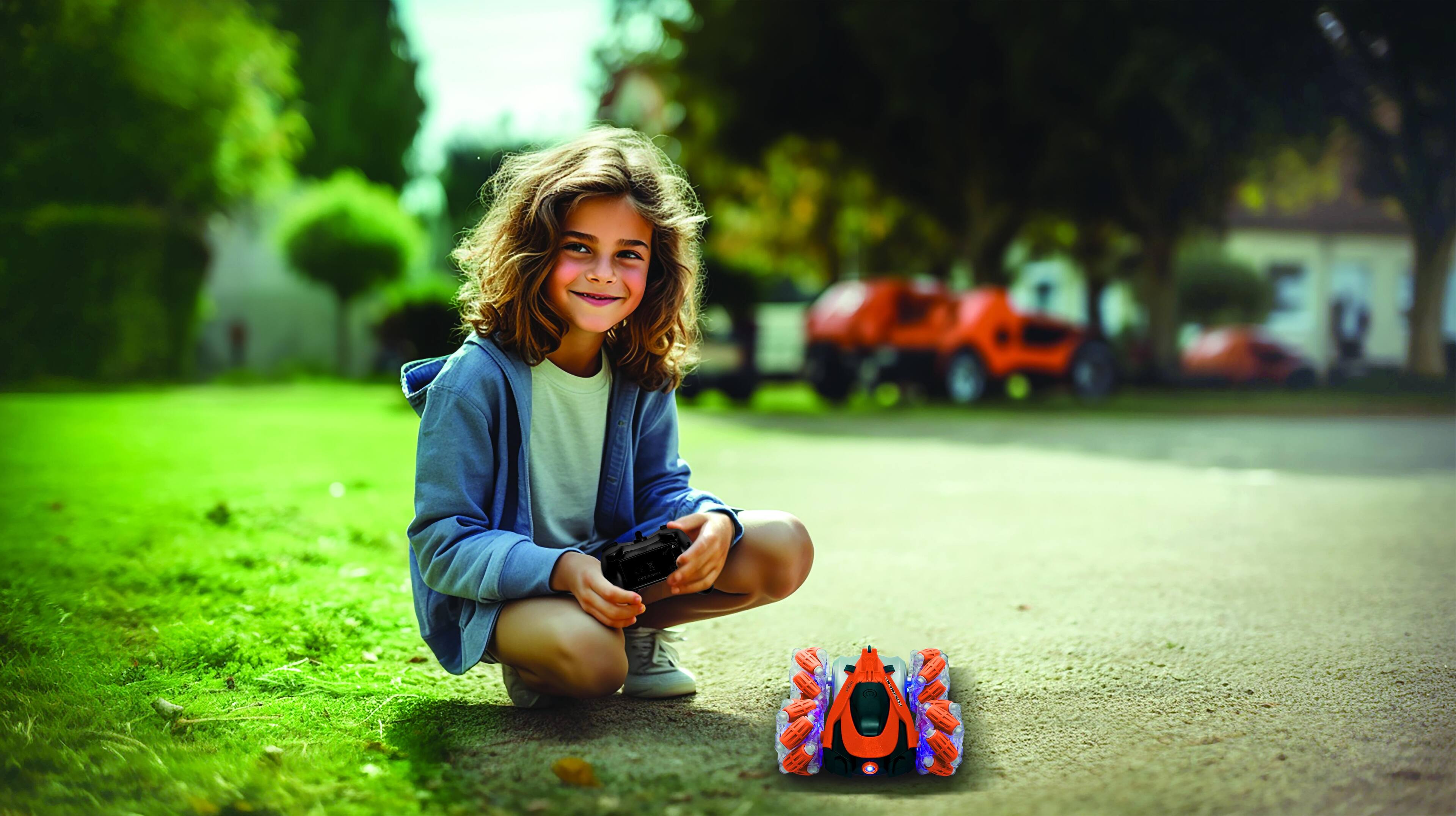 Alt View 6. Lexibook - Crosslander 360+ Rechargeable RC Stunt Car with Lights.