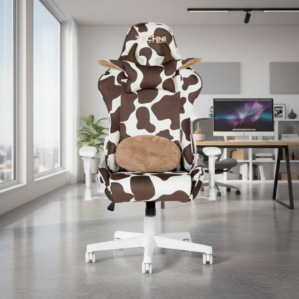 Alt View 5. Forest'nSky - Sport COW Series Gaming Chair, Brown, Ergonomic Racing Style with Lumbar Support - Brown.