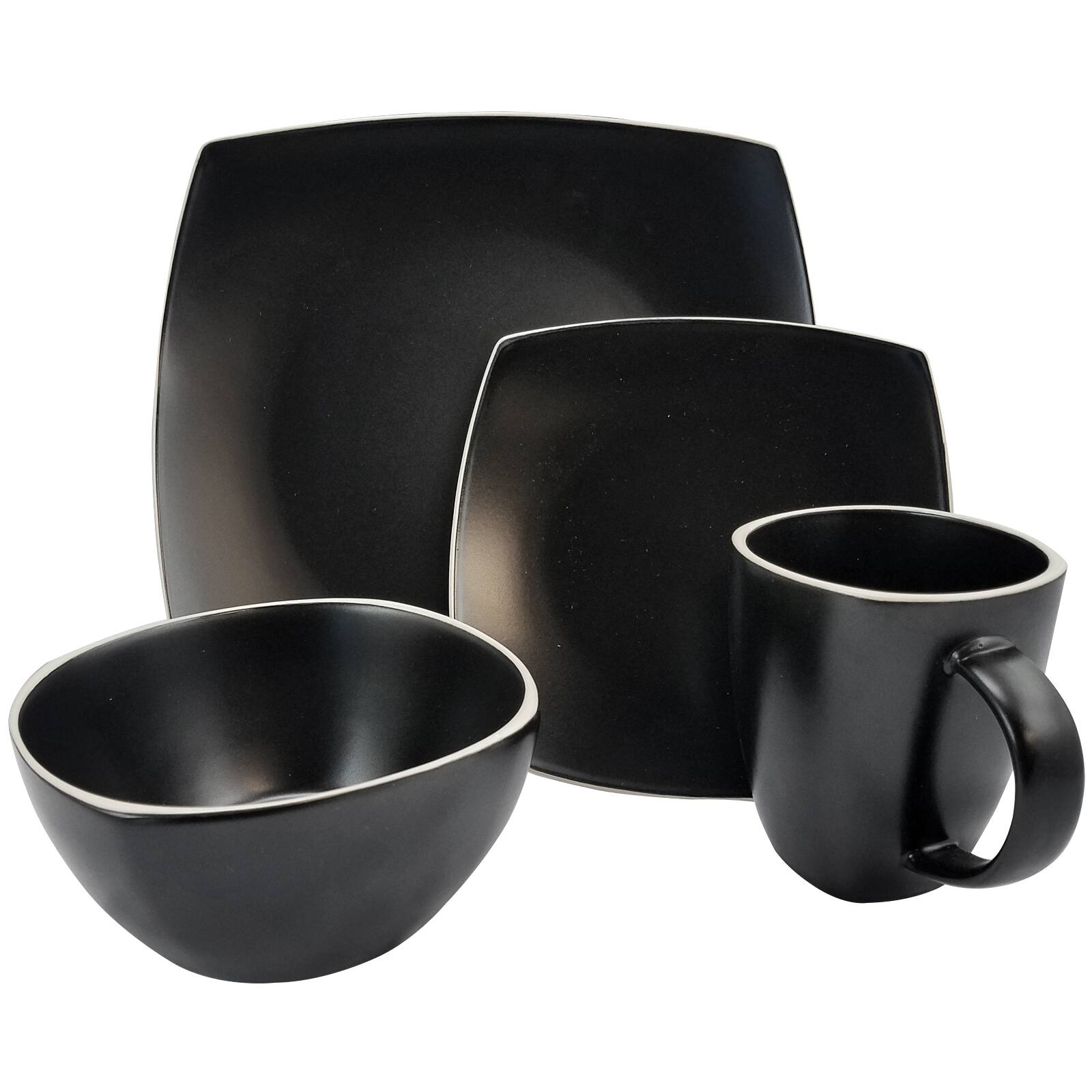 Alt View 5. Gibson - Gibson Soho Lounge Matte 16-Piece Dinnerware Set, Black - Black.