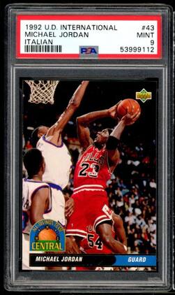 Michael Jordan Card 1992-93 Upper Deck International (Italian) #43 PSA 9