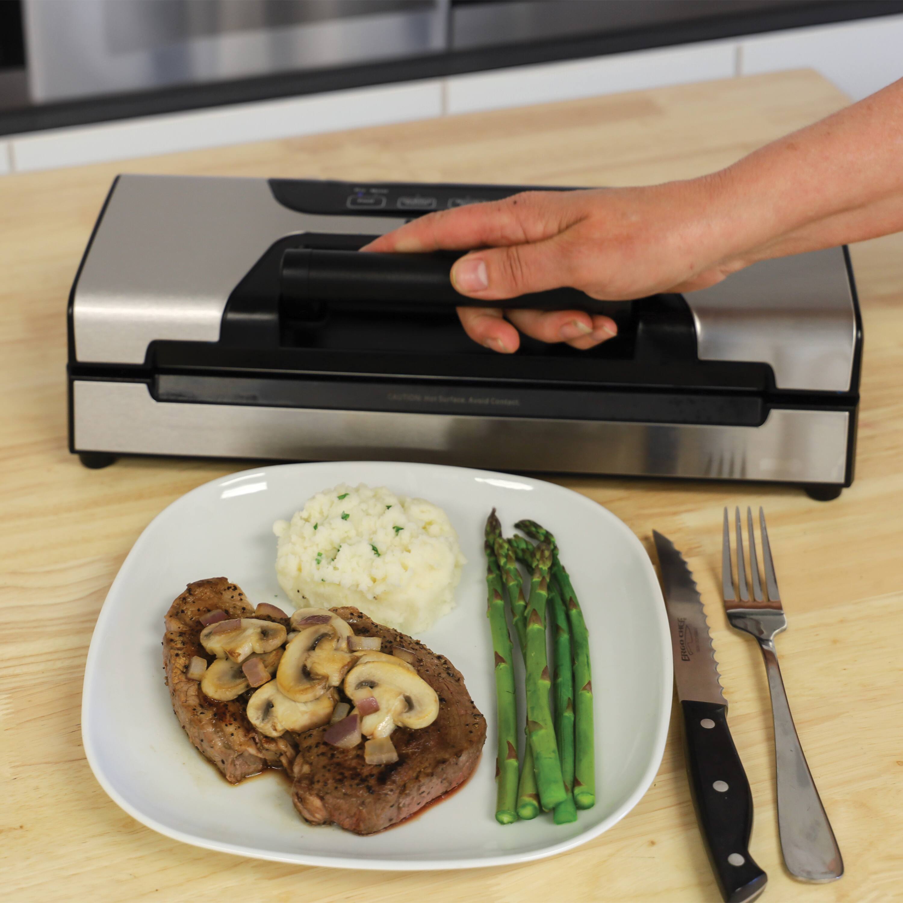 Back. Nesco - Deluxe Vacuum Sealer with Roll Storage - silver.