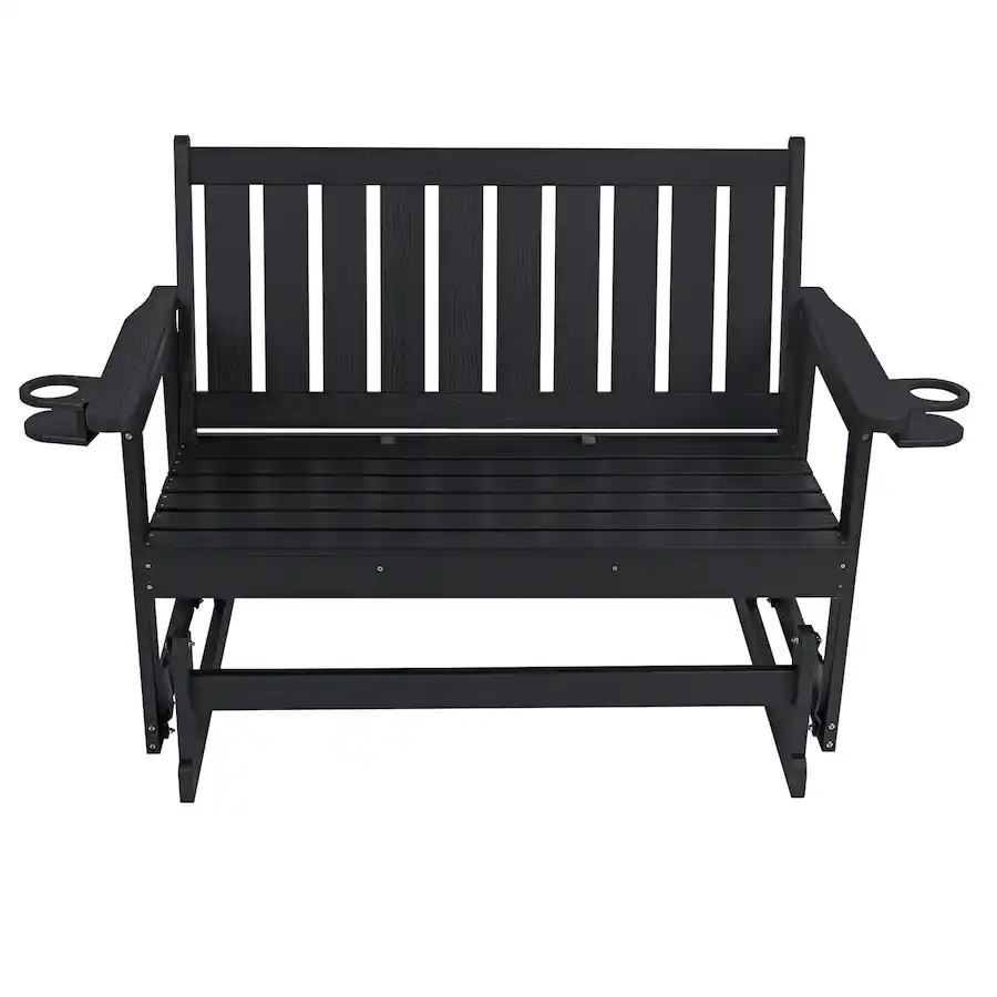 Angled Bench Frame Fortune Candy Poly Lumber Patio Glider Bench, HIPS Material Weather ...