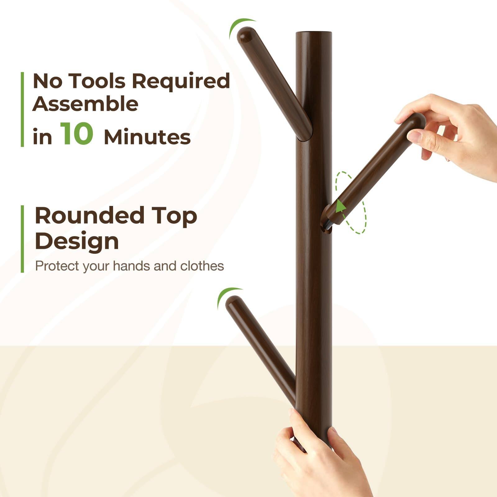 No Tools Required  
Assemble in 10 Minutes  

Rounded Top Design  
Protect your hands and clothes