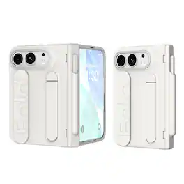 Dteck - For Apple iPhone Duo Case with Screen Protector, Heavy Duty Shockproof Cover with Stylus Pen Holder Wristband Kickstand - White