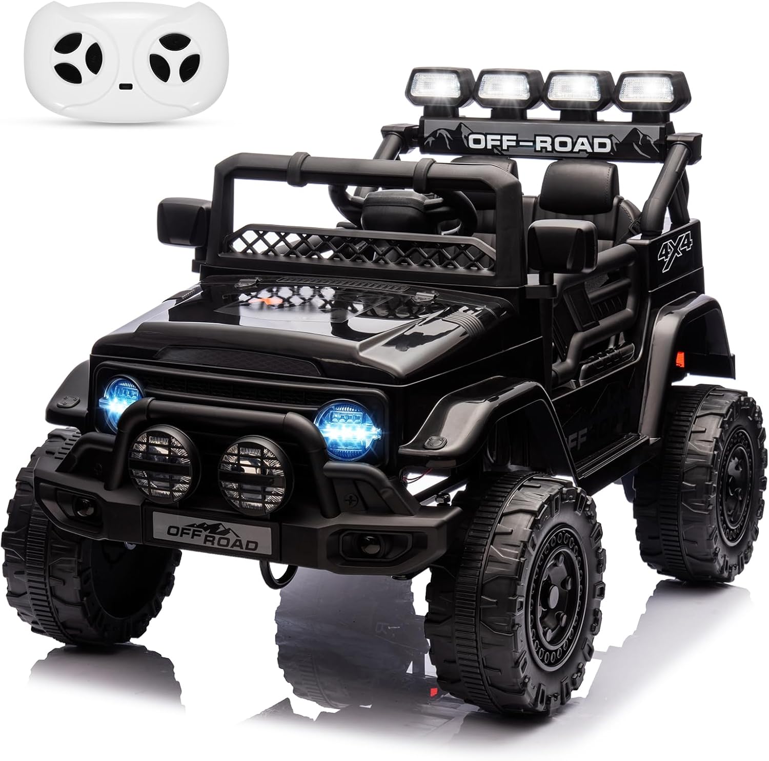 Electrodes Masters - 12V Kids Ride on Truck, Kids Ride on Car, with Parent Remote Control, 3 Speeds & LED Lights - Black price history on PriceWatchPro