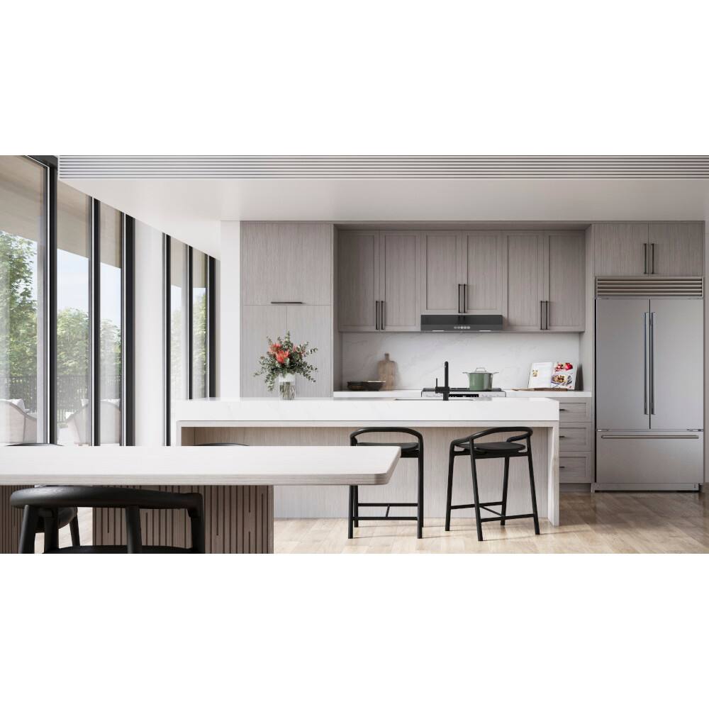 Alt View 11. Broan - Broan-NuTone 30-Inch Under Cabinet Range Hood, ENERGY STAR, 350 Max Blower CFM - Black.