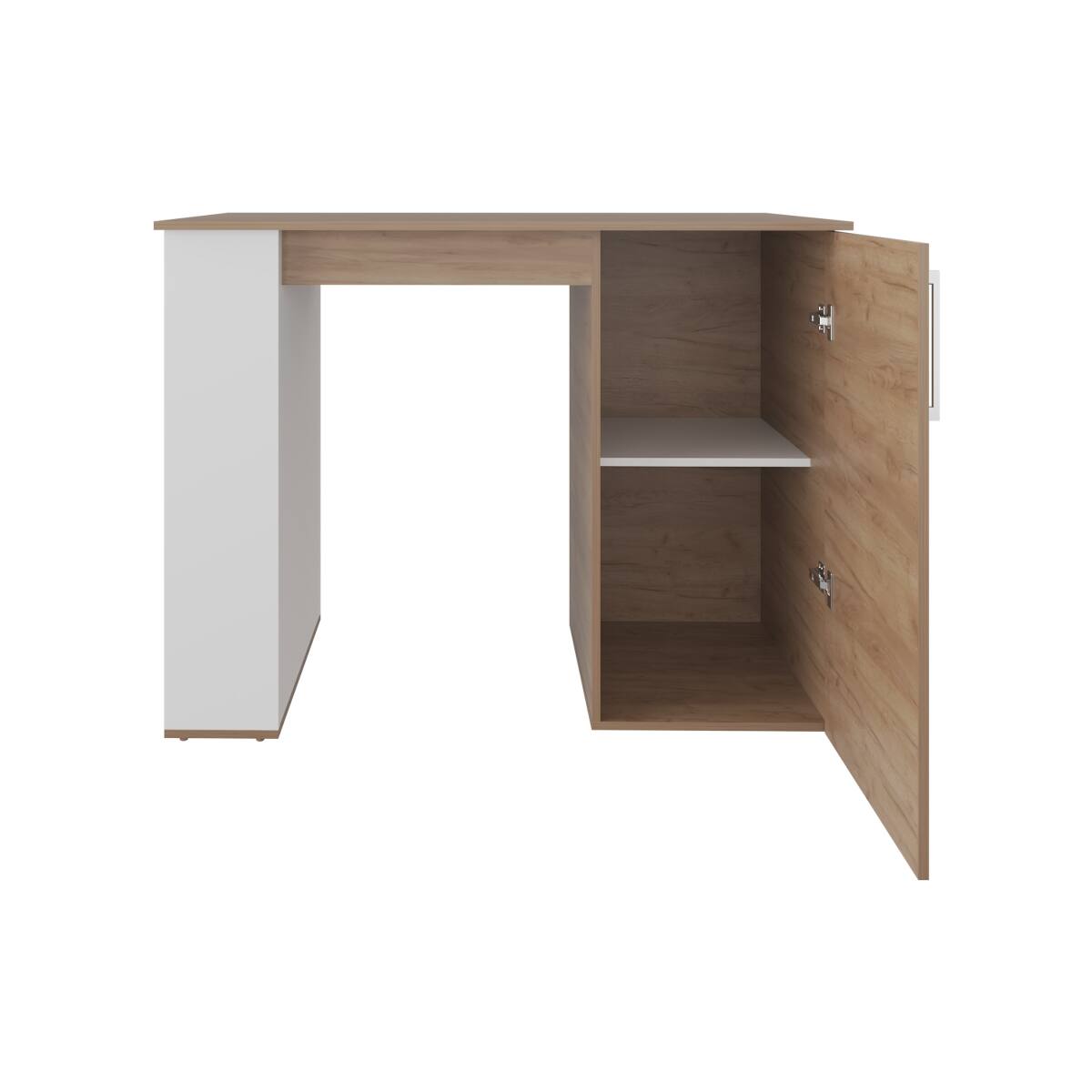 Alt View 2. Loheer - Loheer Natural Wood Kitchen Island with 1 Door and 5 Shelves - Natural Wood.