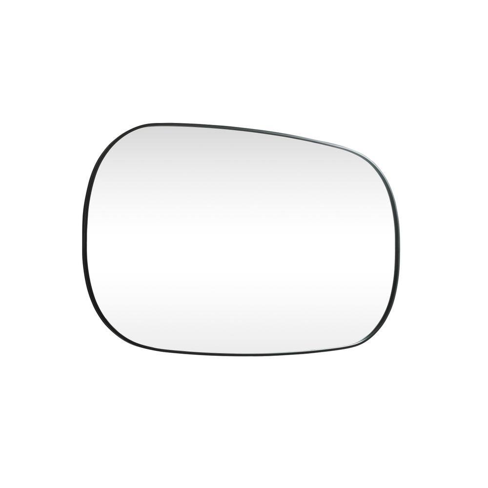 Left. Elegant Decor - Metal Frame Oval Mirror 36x60 Inch in Black - Black.