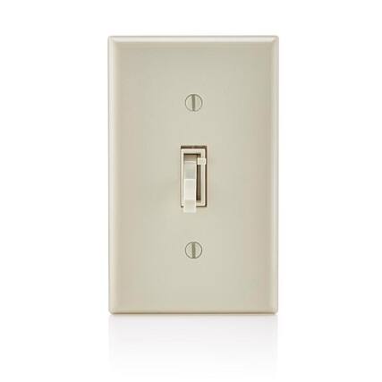 Front. Leviton - Leviton Light Almond 600 W Toggle Dimmer Switch 1 pk - Light Almond.