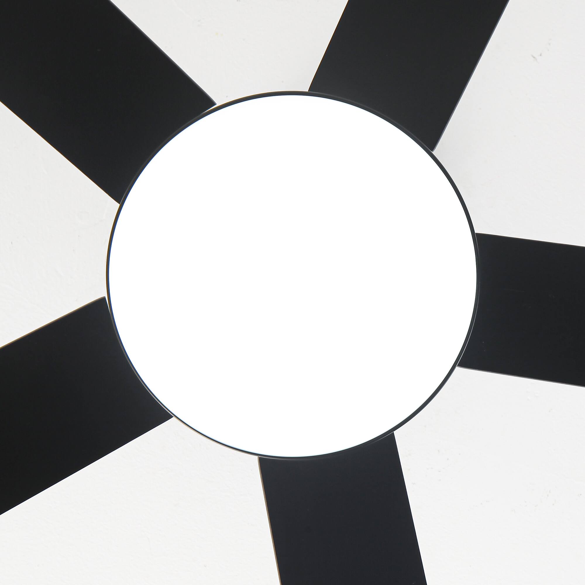 Alt View 5. Vaczon - Modern 48-inch 5-Blade Ceiling Fan with LED Lights and Remote Control - Black.