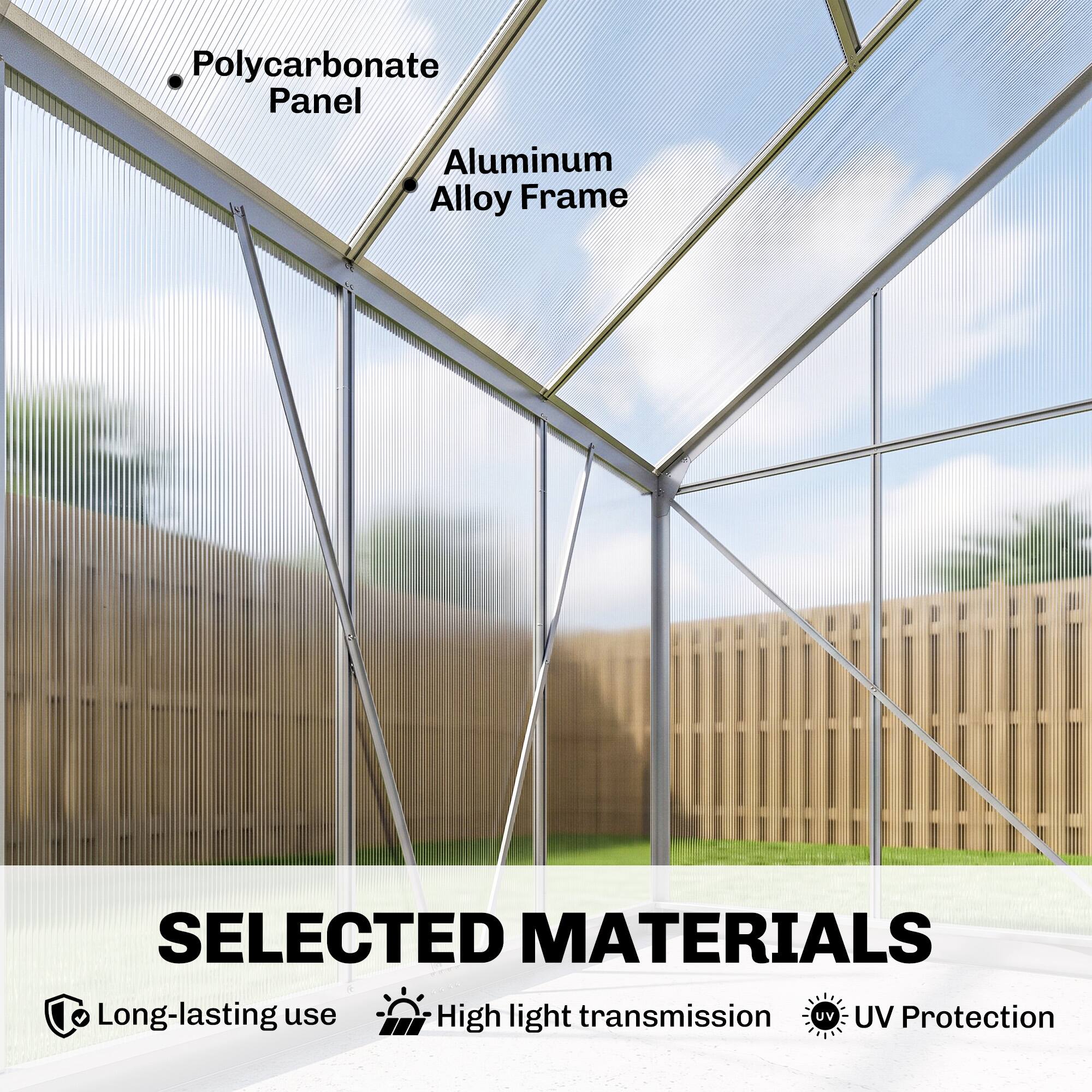 Polycarbonate Panel Aluminum Alloy Frame

SELECTED MATERIALS
- Long-lasting use
- High light transmission
- UV Protection