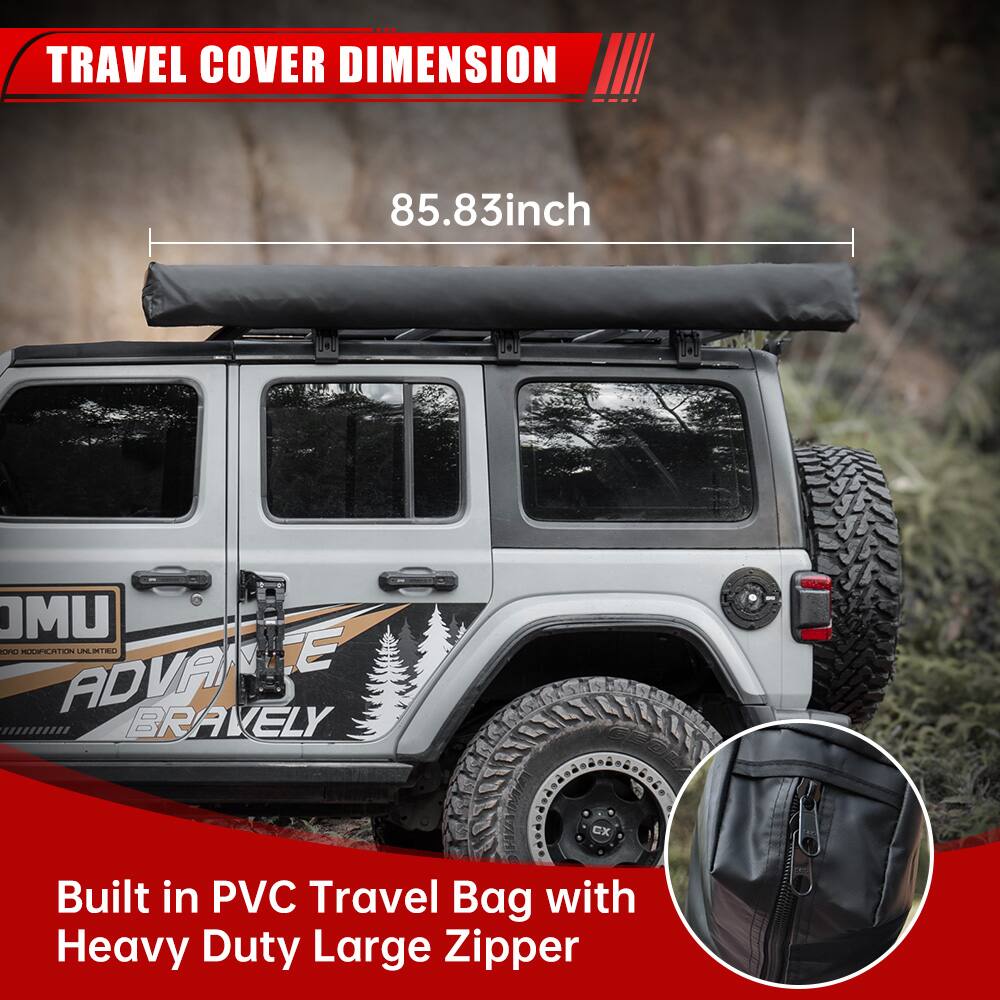 TRAVEL COVER DIMENSION  
85.83inch  

Built in PVC Travel Bag with Heavy Duty Large Zipper