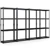 Front. Costway - Costway 4 PCS 4-Tier Metal Shelving Unit Heavy Duty Wire Storage Rack with Anti-slip Foot Pads - Black.